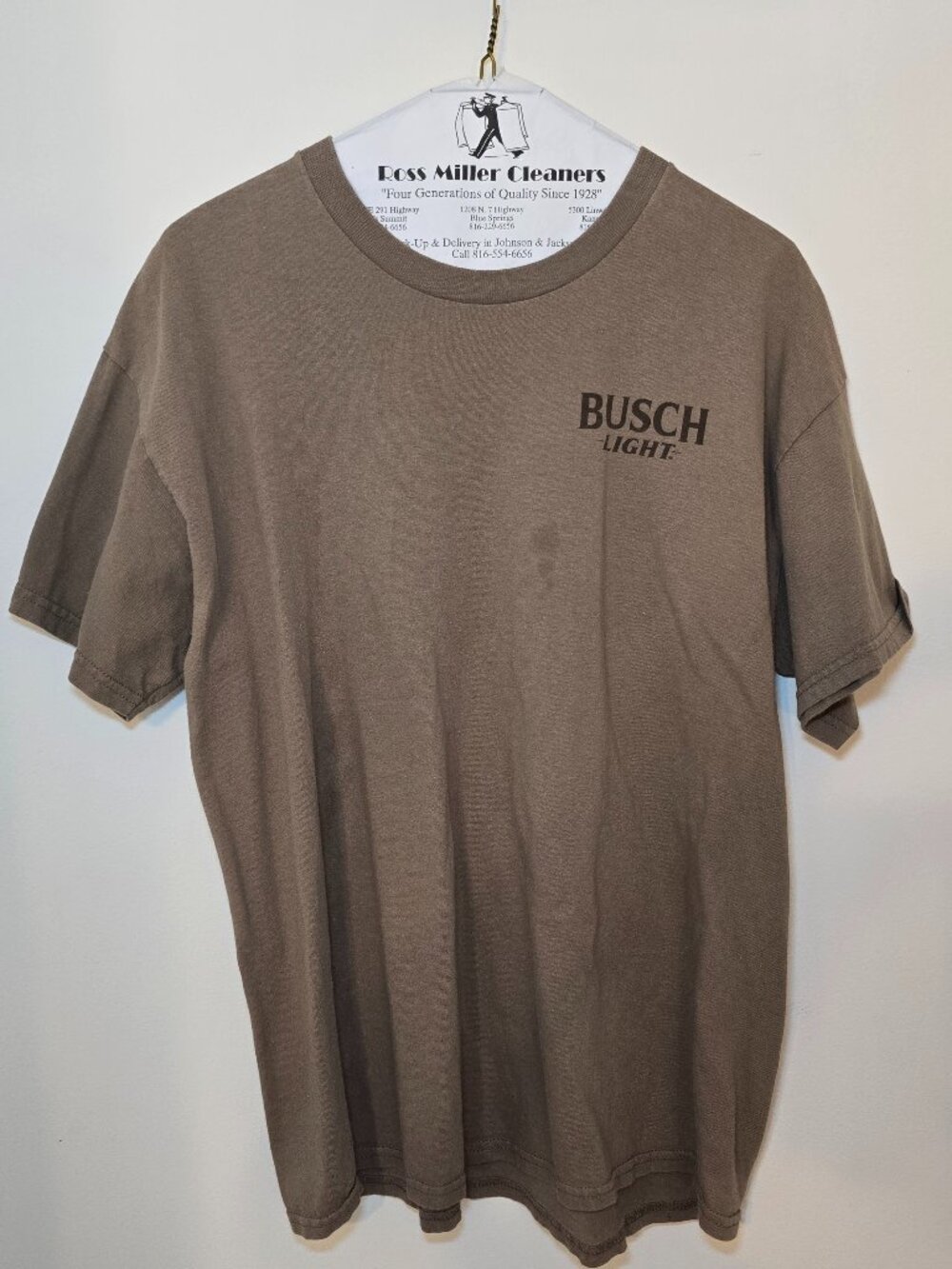 Busch Light Beer Camo Hunting Dog T Shirt Mens Large Brew City Brown